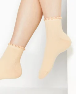 Chaussettes Avec Bords Ondulées - Orange