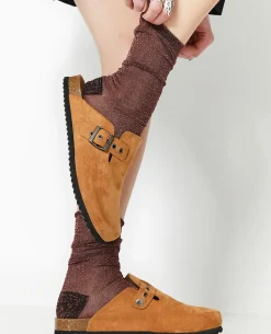 Chaussettes Avec Fils Lurex - Marron