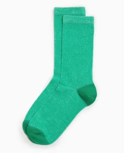 Chaussettes En Maille Chinée - Vert Clair