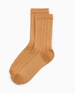Chaussettes En Maille Fantaisie - Marron