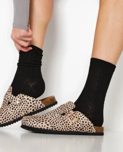 Chaussettes En Maille Fantaisie - Noir