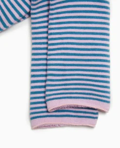 Chaussettes Rayées Maille Bouclette Intérieure - Lilas