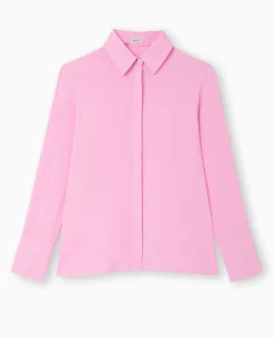 Chemise City En Tissu Fluide - Rose Fuchsia