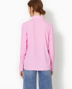 Chemise City En Tissu Fluide - Rose Fuchsia