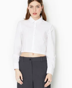 Chemise Courte Manches Longues - Blanc