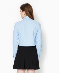 Chemise Courte Manches Longues - Bleu