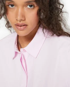 Chemise Cropped Avec Poches Plaquées - Rose Poudré