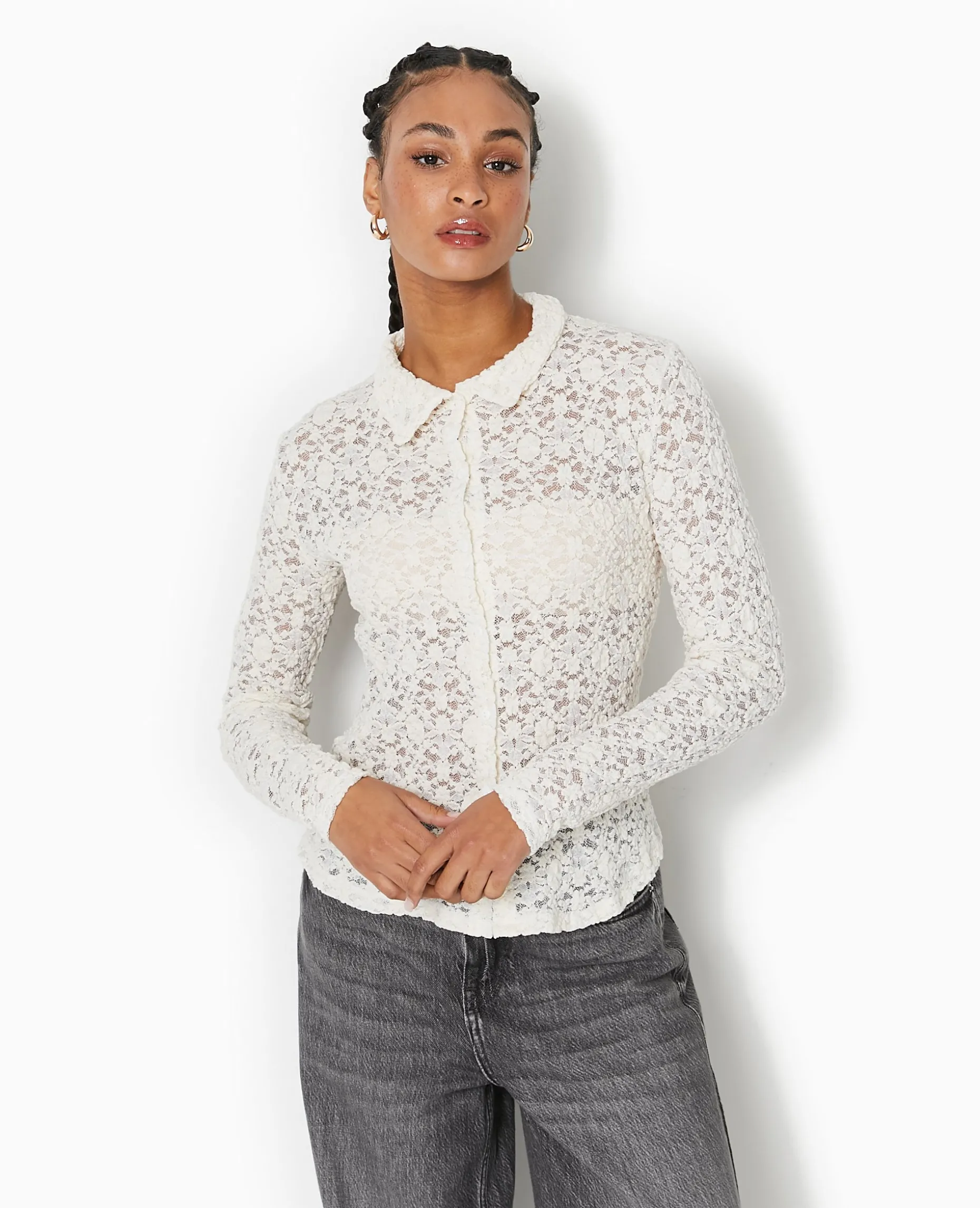 Chemise En Dentelle - Blanc