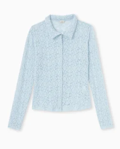 Chemise En Dentelle - Bleu Clair