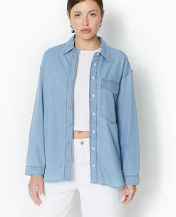 Chemise En Jean Fluide - Bleu