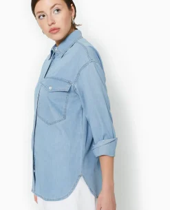Chemise En Jean Fluide - Bleu