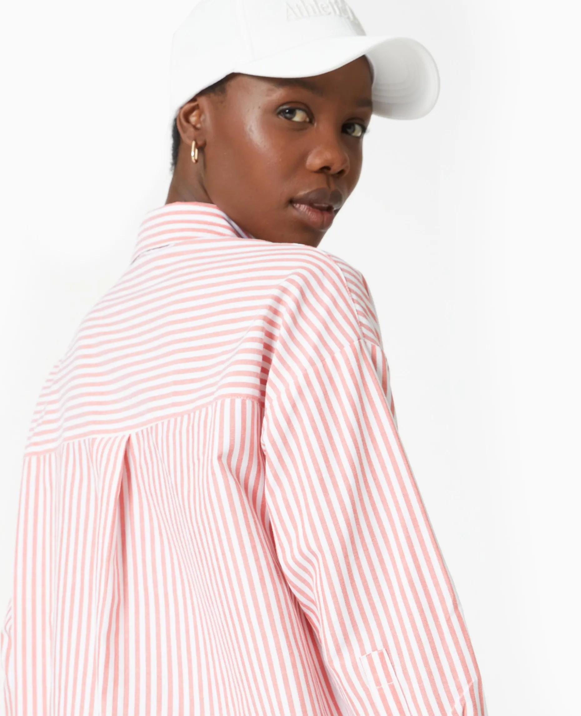 Chemise Manches Longues Motif Rayures - Rouge