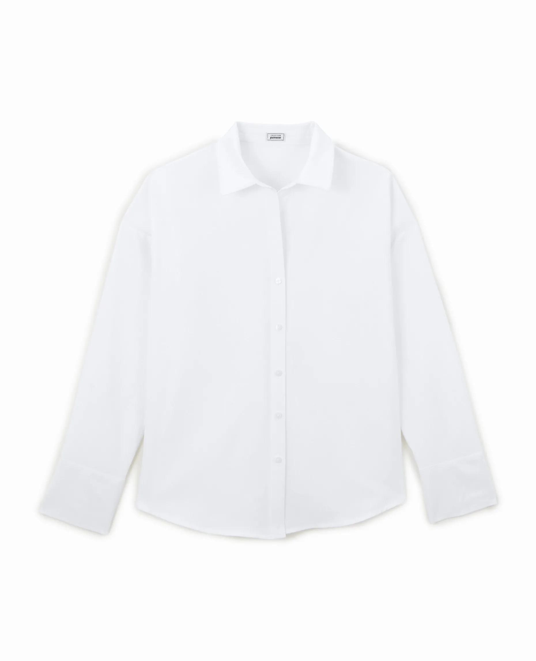 Chemise Oversize Col Ouvert - Blanc
