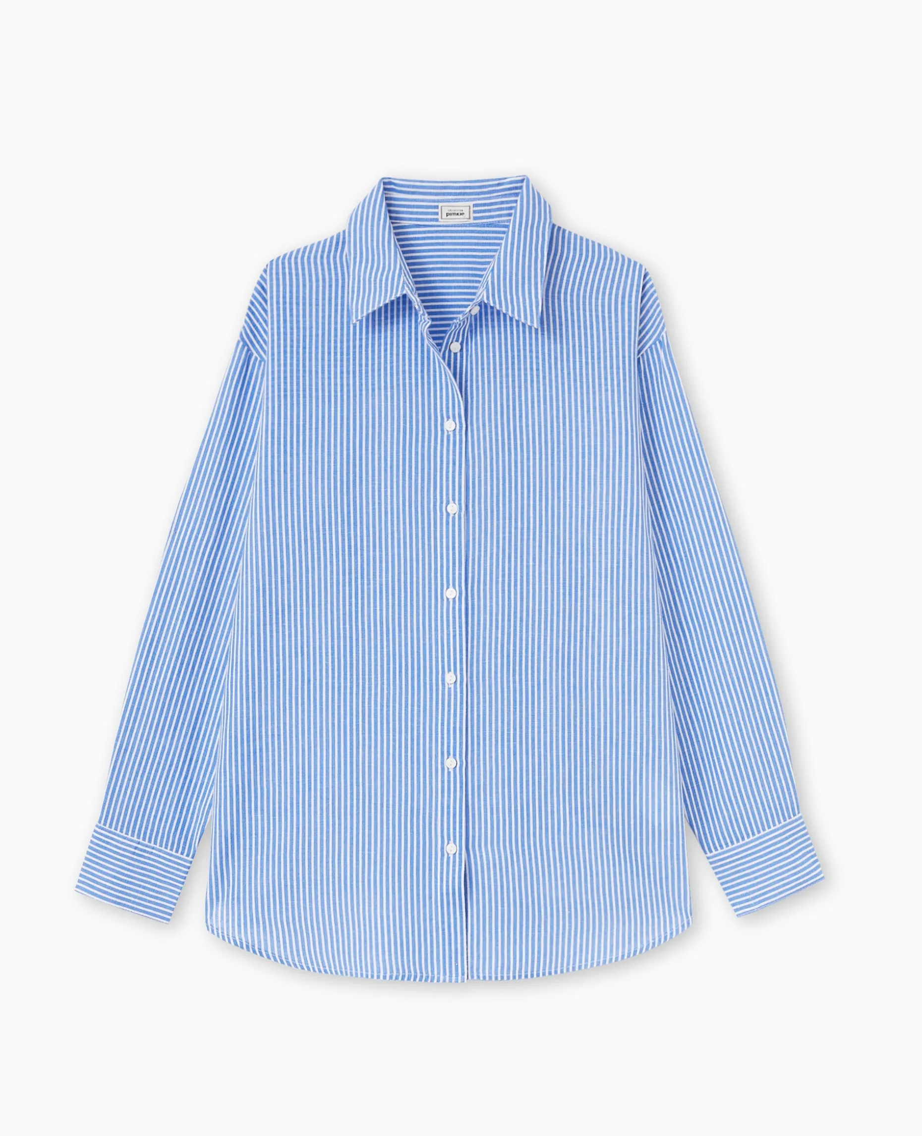 Chemise Oversize Rayée - Bleu