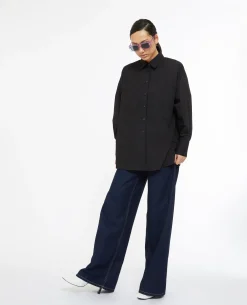 Chemise Oversize Unie - Noir