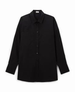 Chemise Oversize Unie - Noir