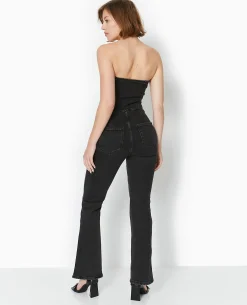 Combipantalon Bustier En Jean Stretch - Noir