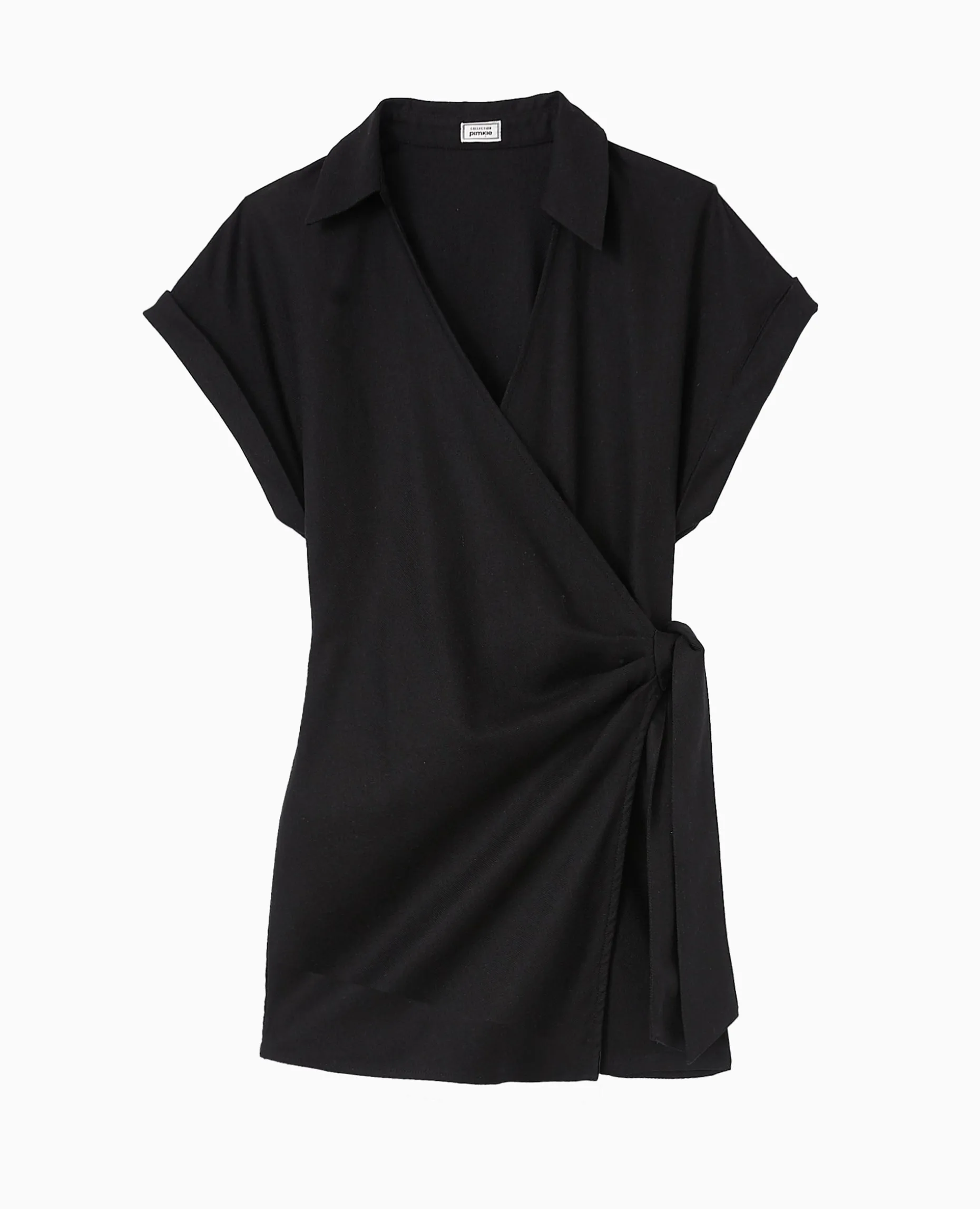Combishort Portefeuille Effet Drapé - Noir