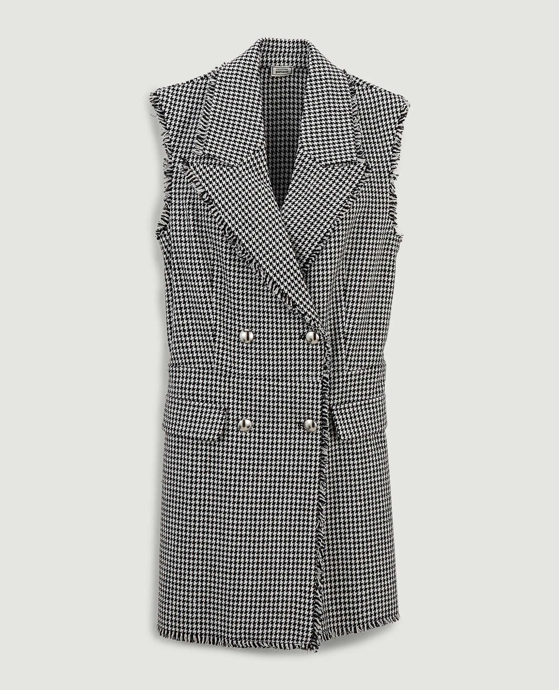 Combishort Sans Manches En Tweed - Blanc