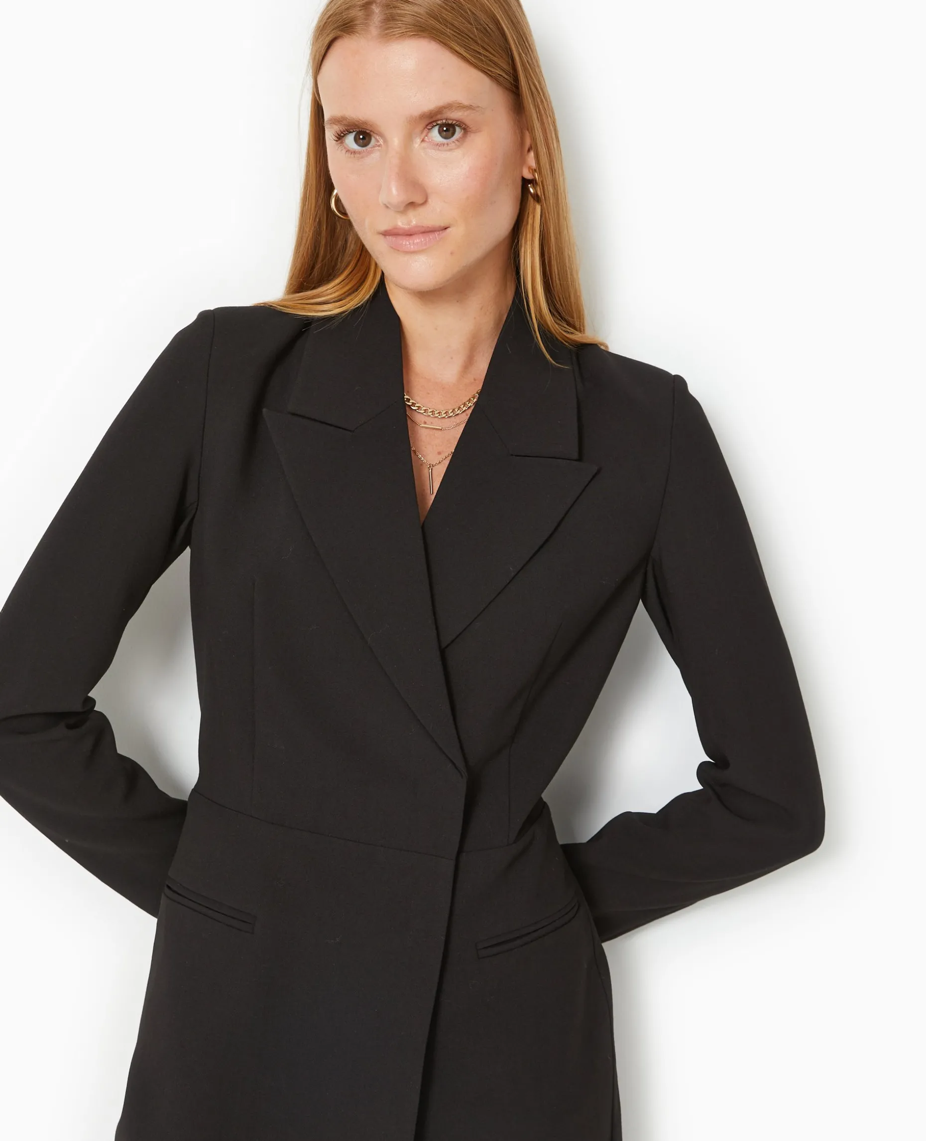 Combishort-robe Façon Blazer - Noir