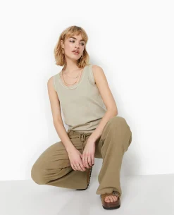 Débardeur Ample Avec Effet Acid Wash - Beige