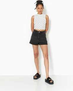 Débardeur Avec Cut-out Dos Motif Pois - Blanc