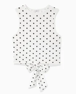 Débardeur Avec Cut-out Dos Motif Pois - Blanc