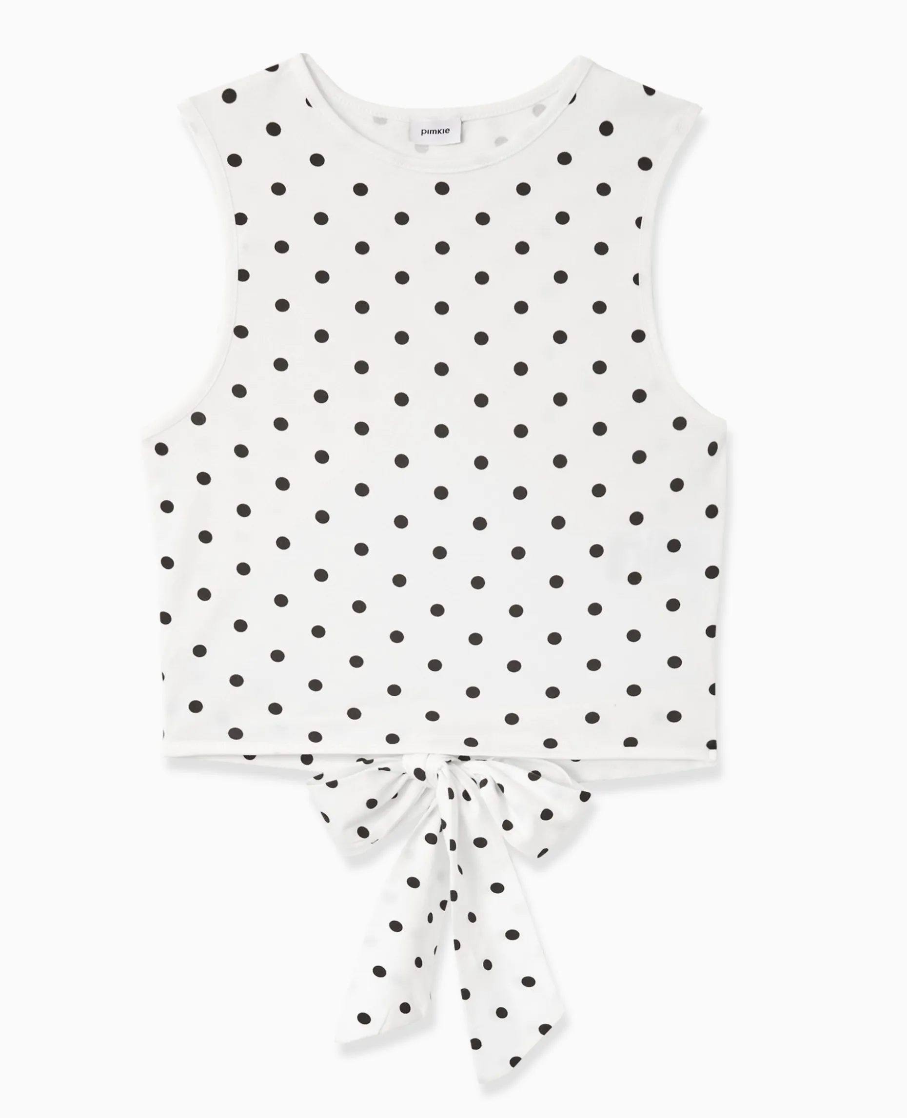 Débardeur Avec Cut-out Dos Motif Pois - Blanc