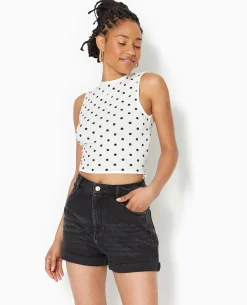 Débardeur Avec Cut-out Dos Motif Pois - Blanc