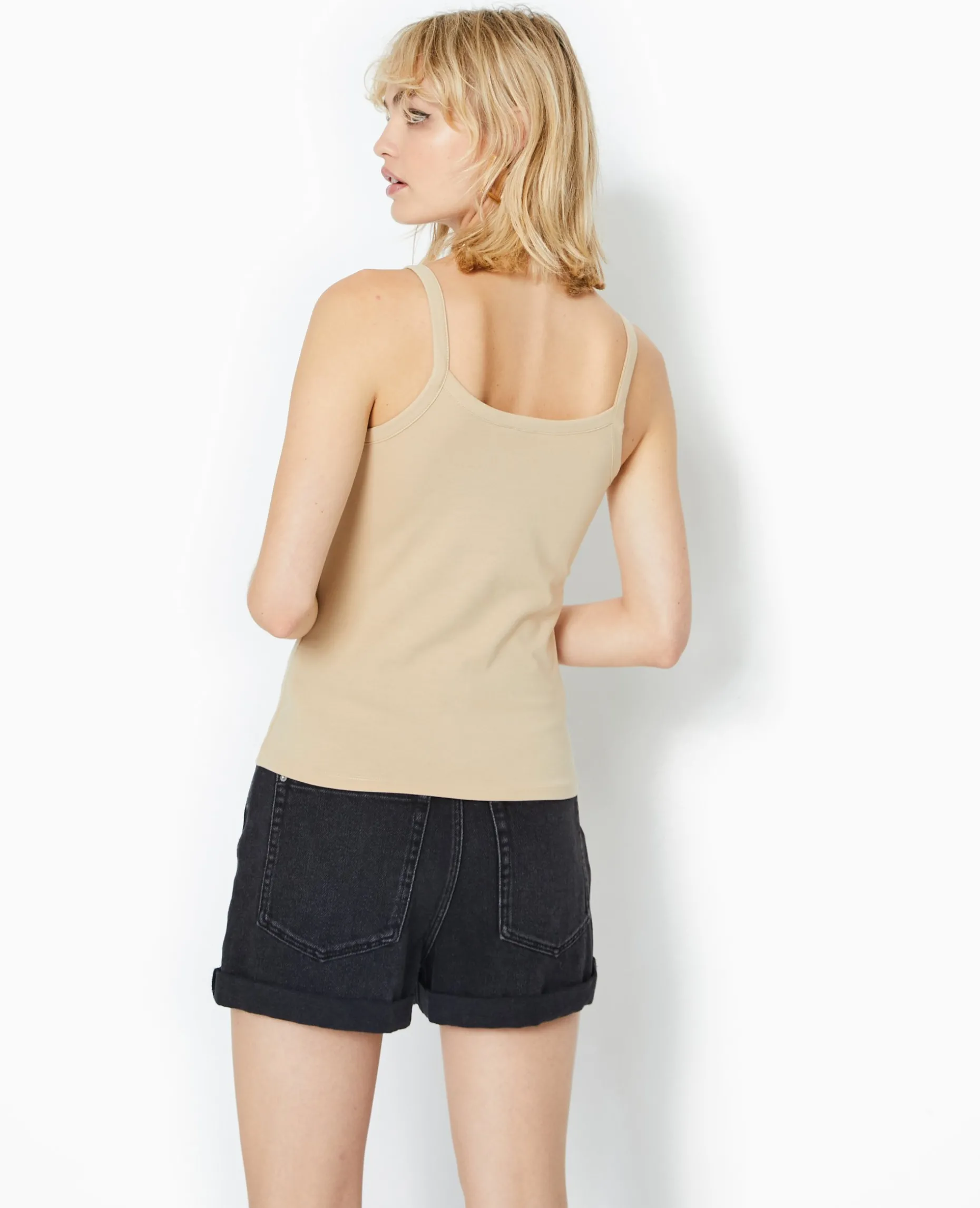 Débardeur Bretelles Fines - Beige