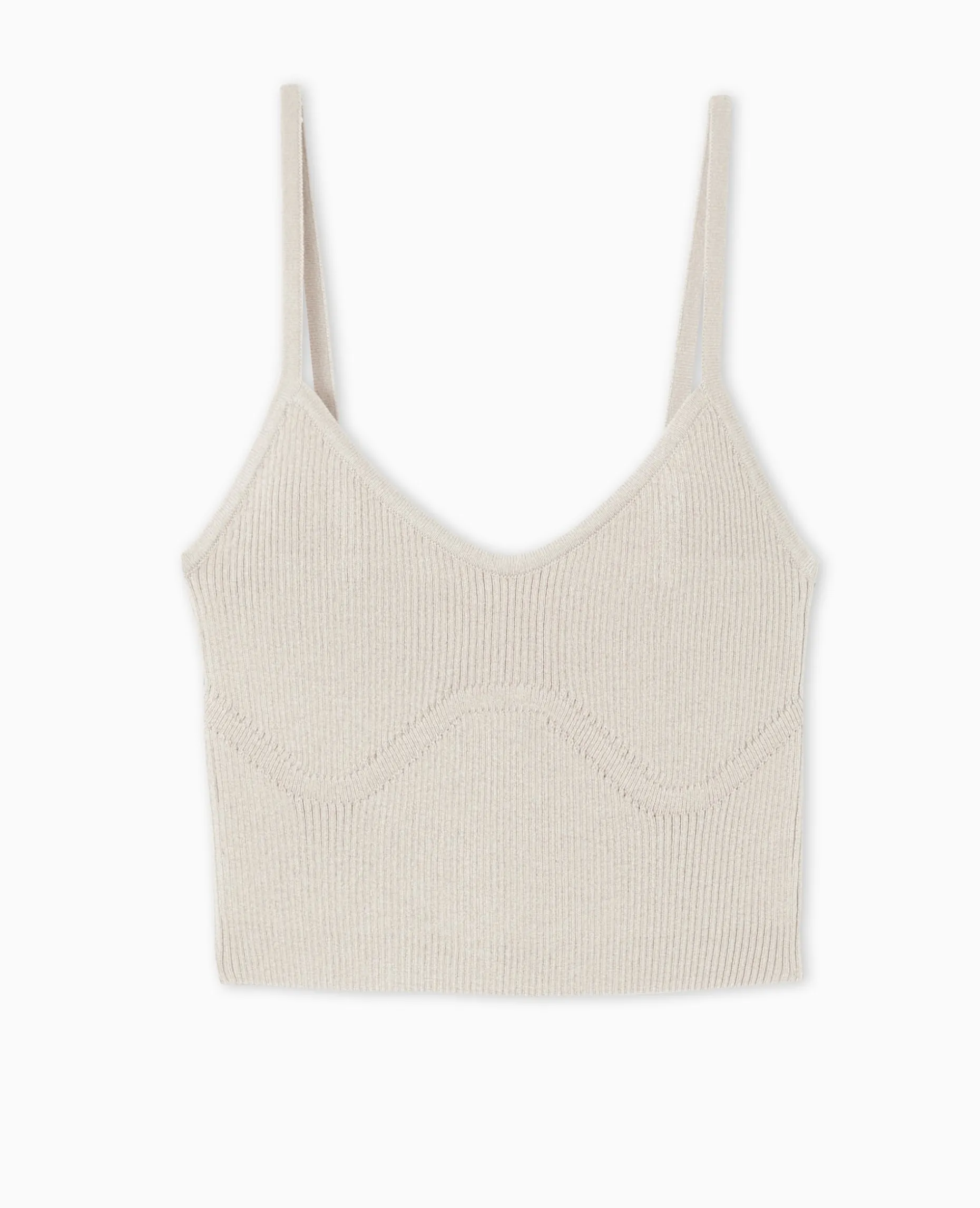 Débardeur Court En Maille - Beige