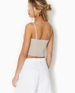 Débardeur Court En Maille - Beige
