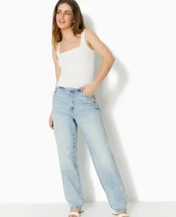 Débardeur Court En Maille Côtelée - Blanc