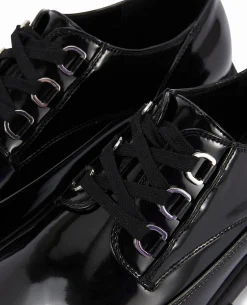 Derbies Vernis Avec Semelles Chunky - Noir