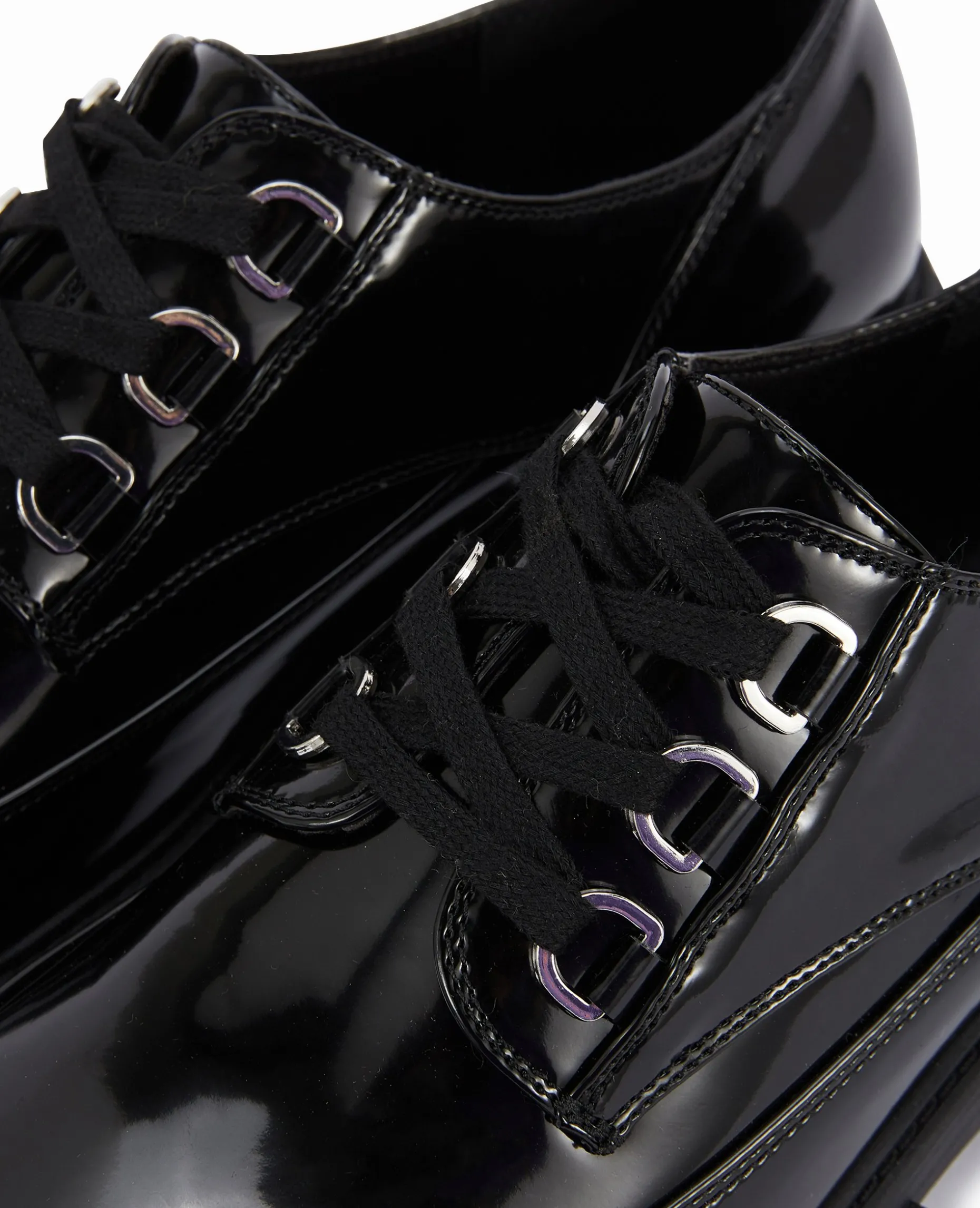 Derbies Vernis Avec Semelles Chunky - Noir