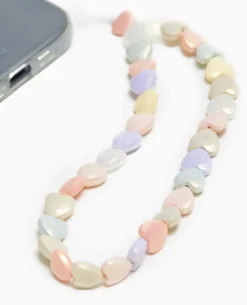Dragonne De Téléphone Avec Perles Cœur - Violet