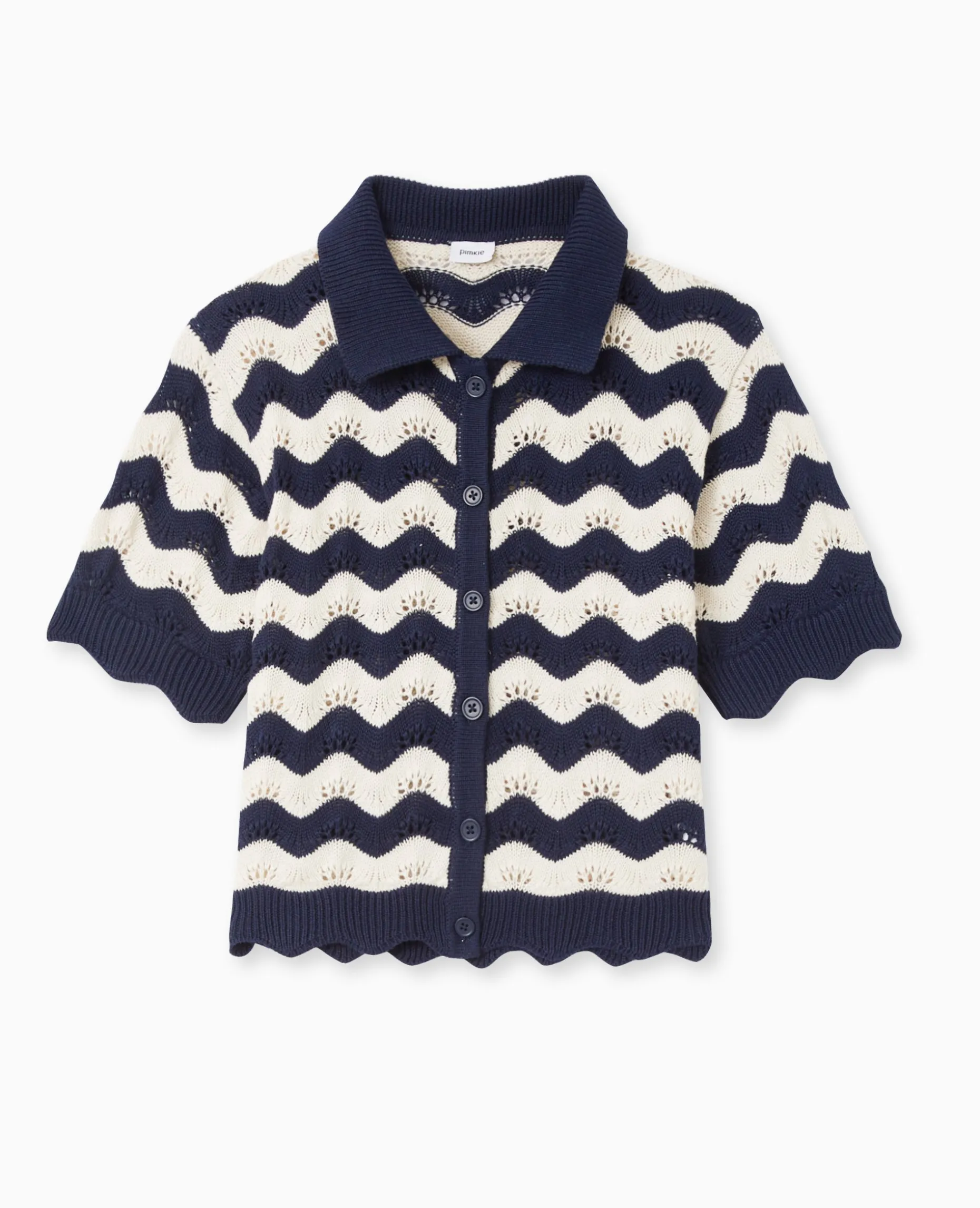Gilet Avec Col En Maille Ajourée - Blanc