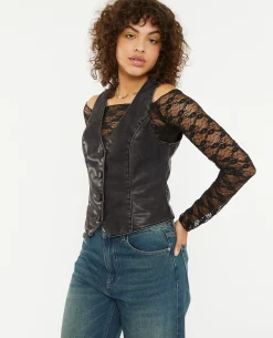 Gilet Barman En Simili - Gris Foncé