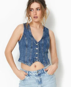 Gilet De Barman En Jean - Bleu