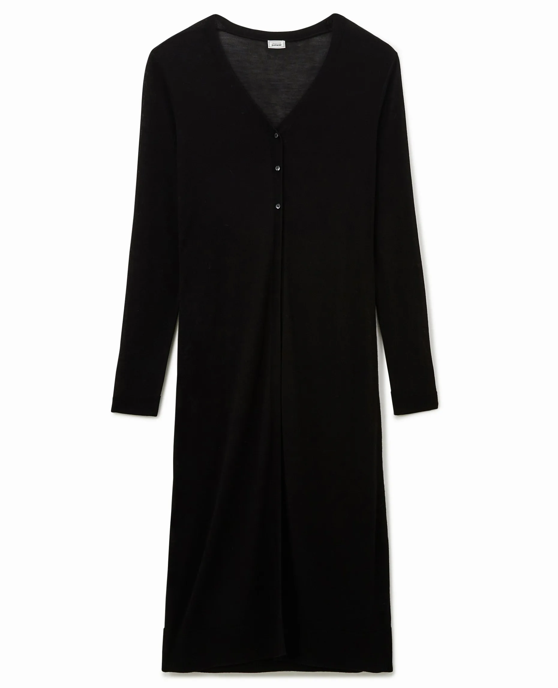 Gilet Long En Maille Fine - Noir