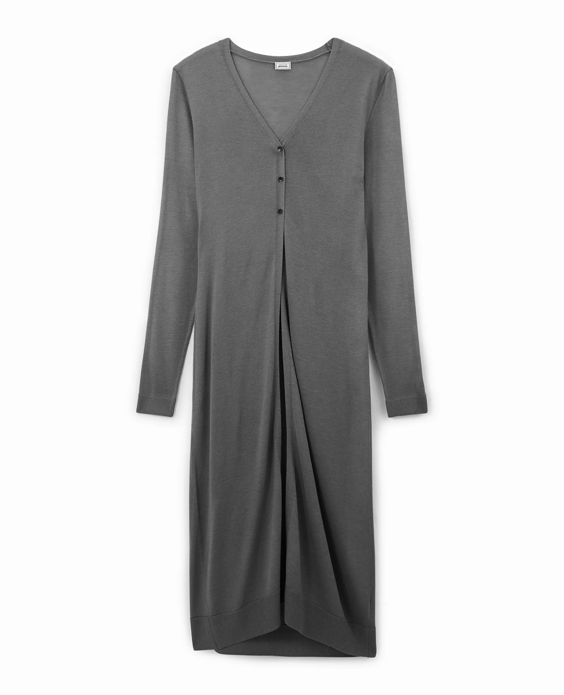 Gilet Long En Maille Fine - Gris Foncé
