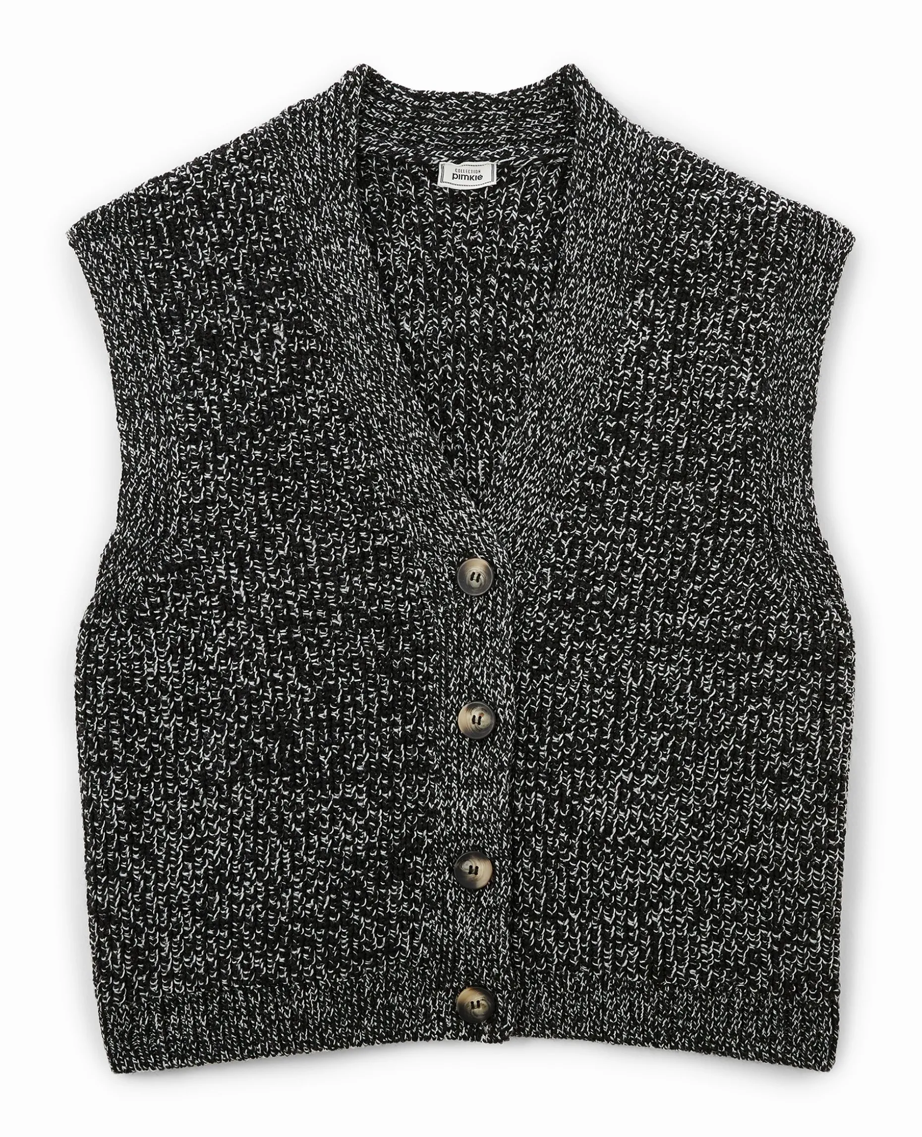 Gilet Sans Manches En Maille Moulinée - Noir