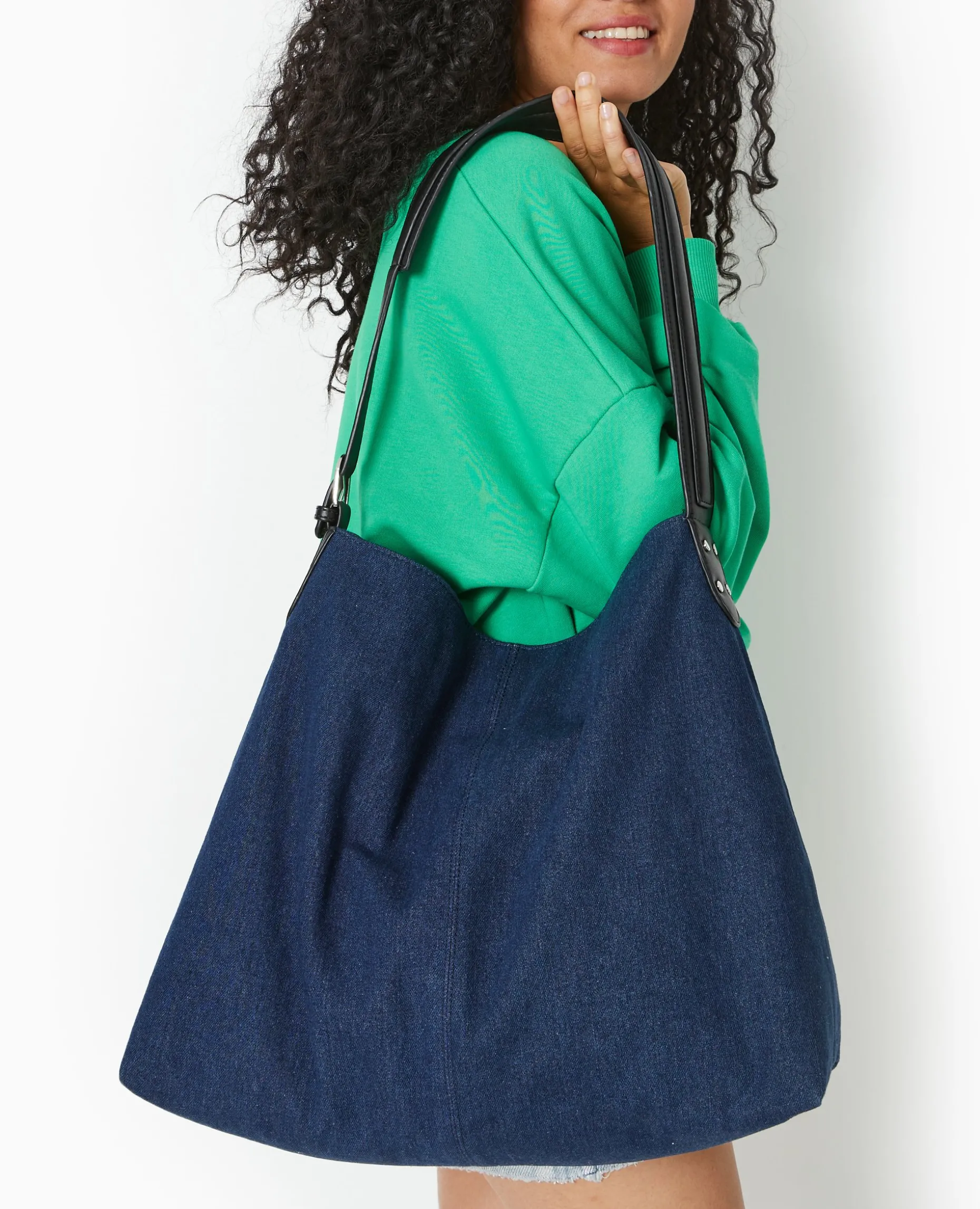 Grand Sac En Jean XXL Avec Bandouliè;re Ceinture - Bleu