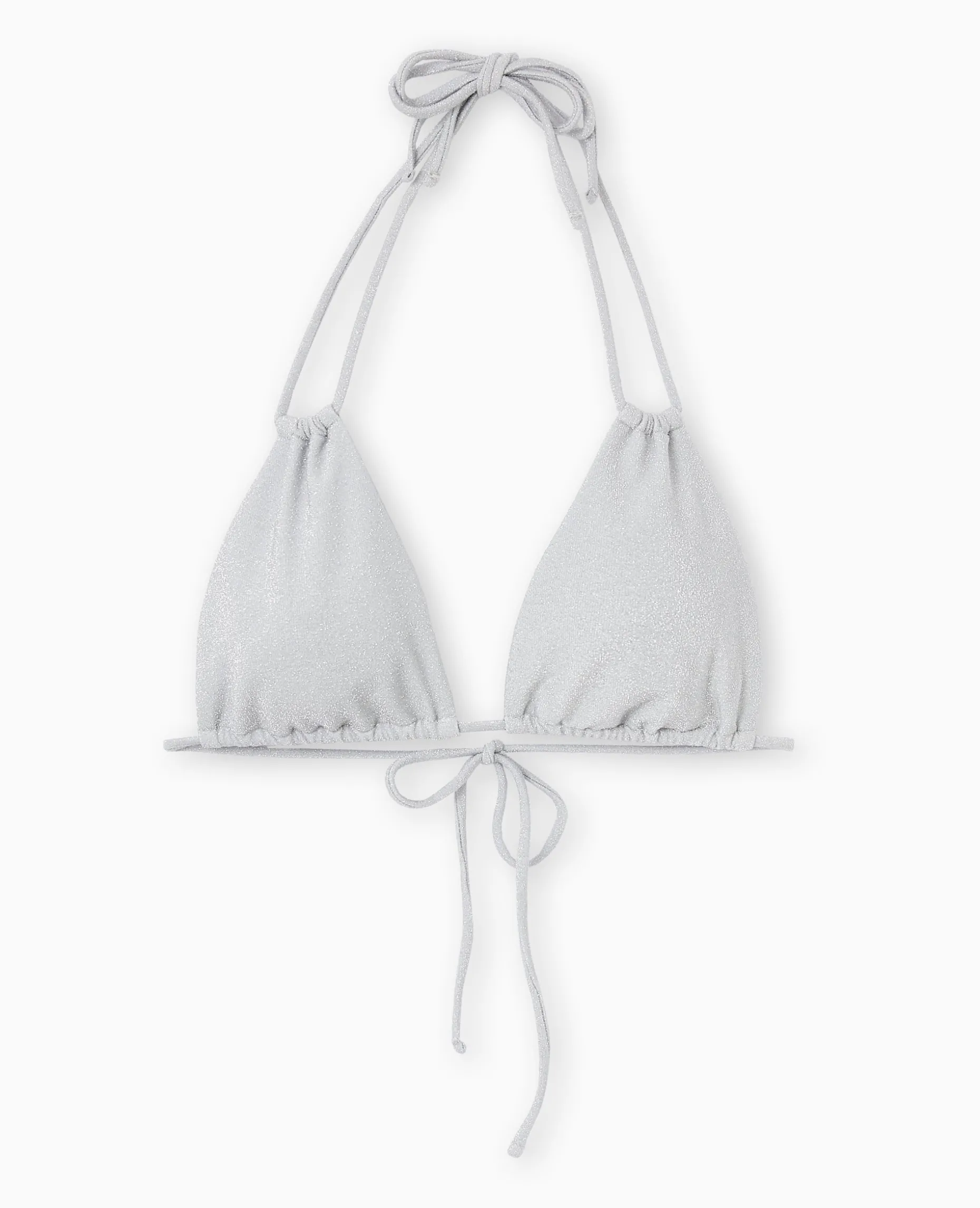 Haut De Maillot De Bain Triangle Multiposition - Argenté