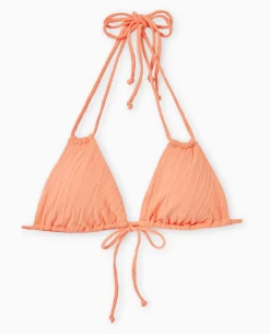 Haut De Maillot De Bain Triangle Multiposition - Orange Fluo