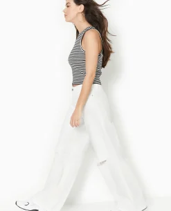 Jean Baggy Destroy Taille Regular - Blanc