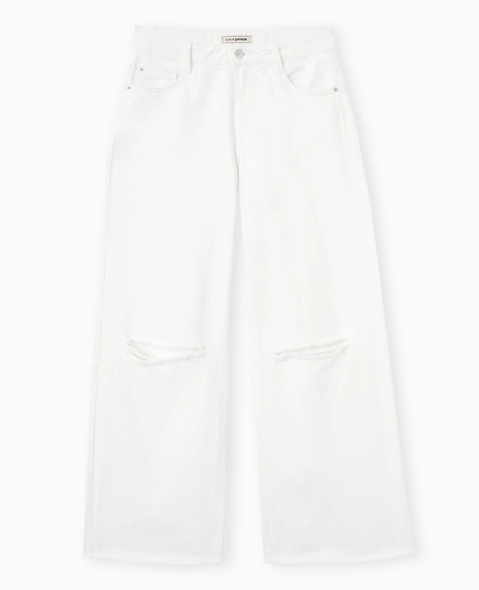 Jean Baggy Destroy Taille Regular - Blanc