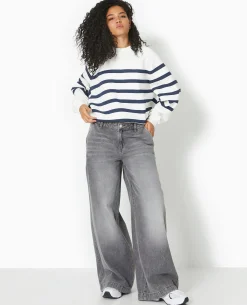 Jean Baggy Loose Taille Regular - Blanc