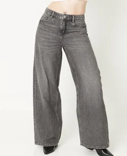 Jean Baggy Taille Haute - Gris Foncé