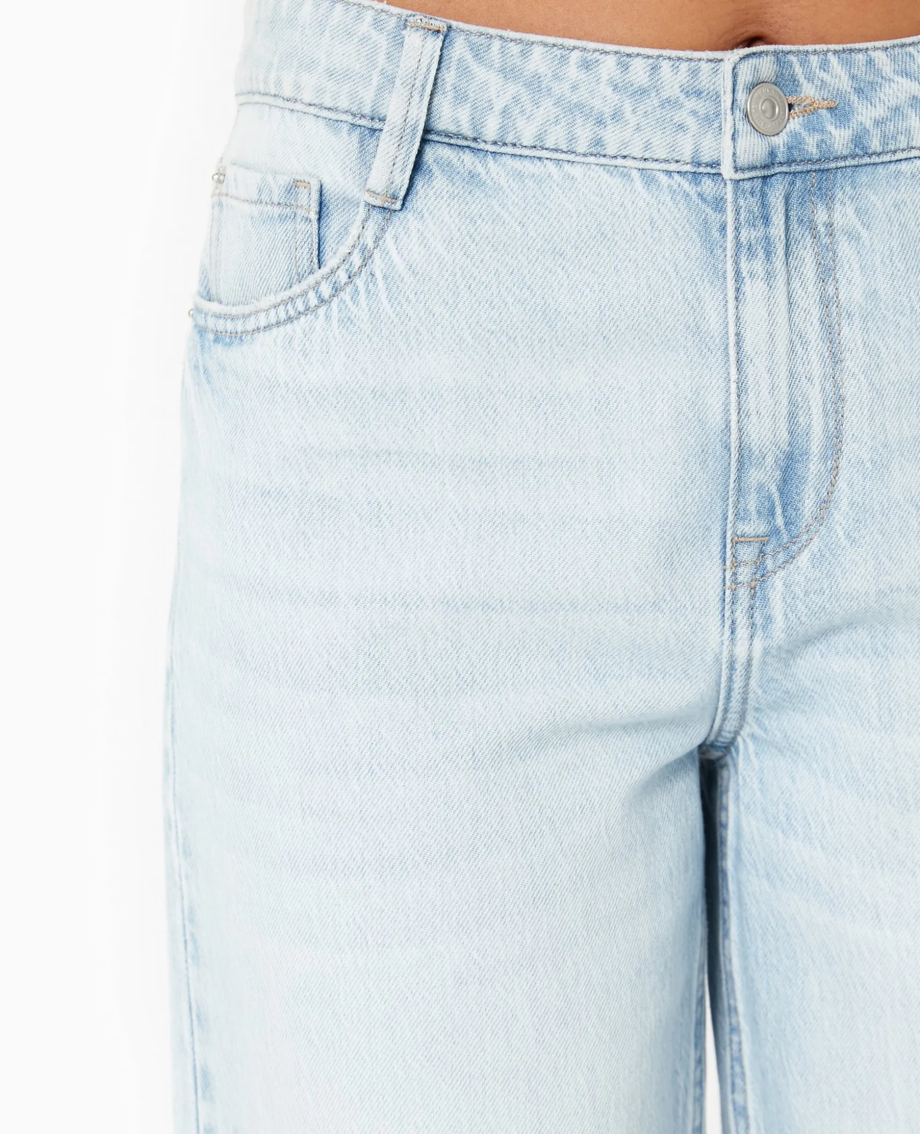 Jean Baggy Taille Haute - Bleu Clair